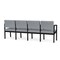 Lesro Lenox Steel 4 Seat Tandem Seating Metal Frame, Black, RS Fog Upholstery LS4103 - alternate 3